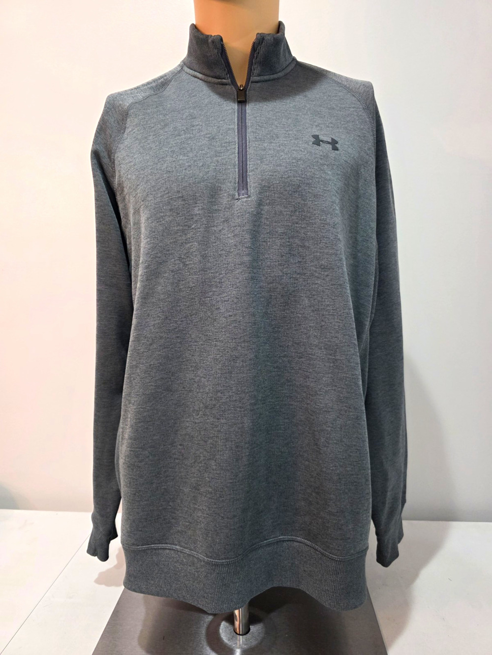 Under Armour ColdGear Mens XL Loose Fit Gray 1/4 Zip Pullover Sweatshirt